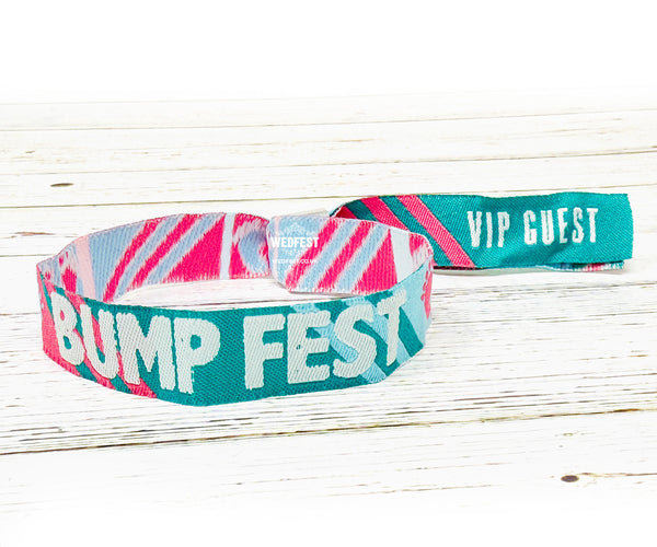 bumpfest baby shower gender reveal party wristbands