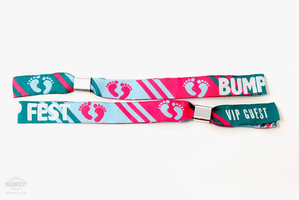 bumpfest festival gender reveal party -baby shower wristbands