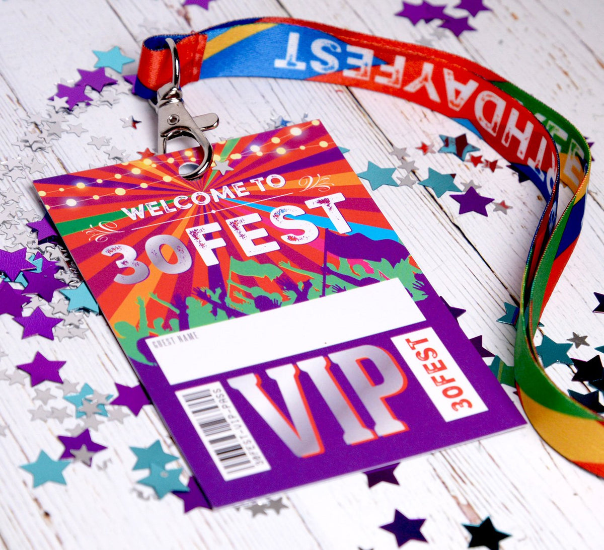 30FEST ® 30th Birthday Party Festival VIP Pass Lanyards | Hen Party ...