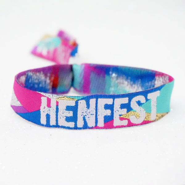 henfest festival hen party wristbands multi coloured