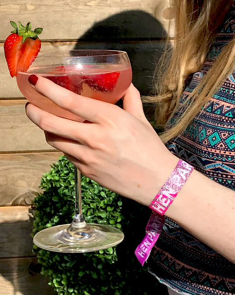 Hen Party Festival Style Wristbands in Rose Gold, Pink & Purple