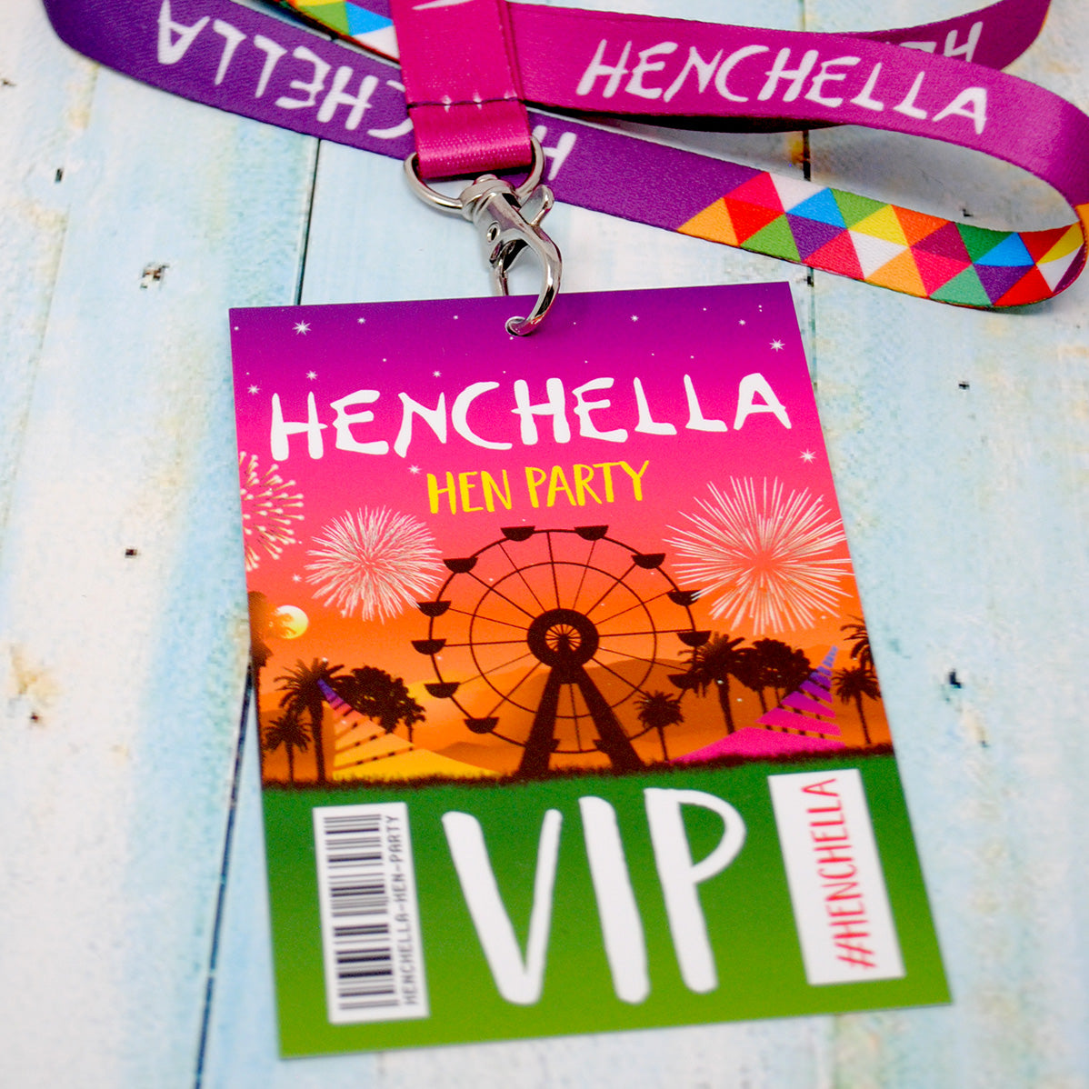 HENCHELLA Festival Hen Party VIP Pass Lanyards | Hen Party Wristbands ...