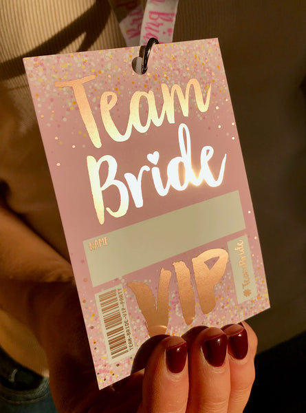 rose gold hen party vip pass lanyard