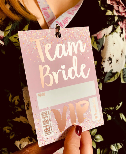 Team Bride 'Rose Gold' VIP Lanyard Pass Hen~Bachelorette Party Favours